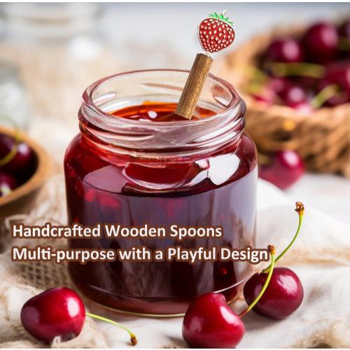 Small Wooden Spoons for Eating,Cute Coffee Spoons,Wooden Teaspoon,Small Wooden Spoons for Honey Coffee Stirring Tea Yogurt Jars, 5.1 Inches Length 4pcs(pumpkin)