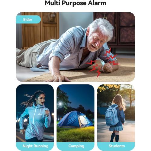 TECKNET Rechargeable Personal Safety Alarm for Women, 130dB Self Defense Keychain Alarm with SOS Strobe Light, Low Battery Notice, Personal Alarm Loud Siren Safety Keychain for Girls Kids Elderly