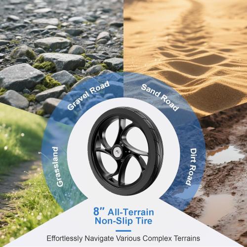 Knee Scooter, 300lbs Capacity, 13 Big PU Seat, All Terrain Foldable Knee Scooter Walker with Bag for Foot Injuries Compact Crutches Alternative (Black)