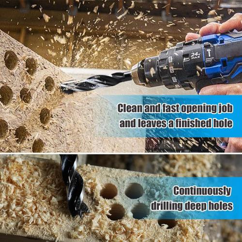 1-1/4 x 6 Auger Drill Bit for Wood,Hex Shank Tri Flute Drill Bit