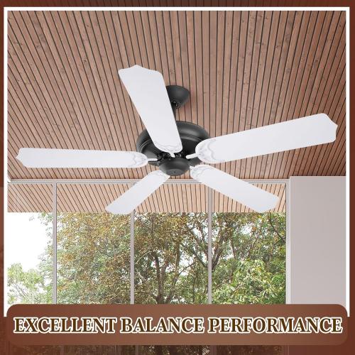 Yaocom 5 Sets 52 Inch Ceiling Fan Replacement Blades and Blade Arms, 5 Replacement Fan Blades and 5 Blade Arms with Mounting Hardware for Bedroom Patio Living Room