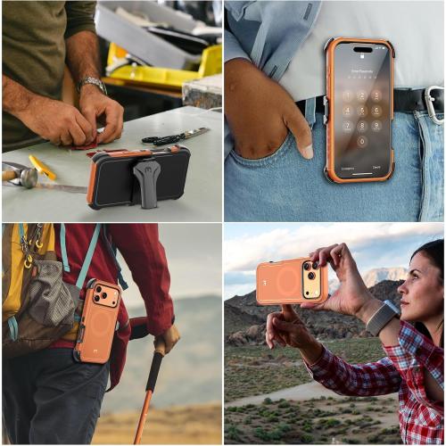 M MYBAT PRO for iPhone 17 Pro Max Case with Belt Clip Holster