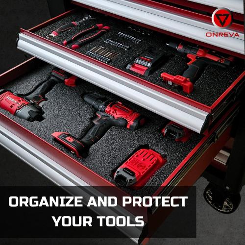 ONREVA Tool Box Foam, 2Pack 30x22x2 inch, Foam Inserts for Cases, Polyethylene Storage Sheets for Toolbox Hard Case, Tool Shadow Insert, Kaizen Organizer Sheet