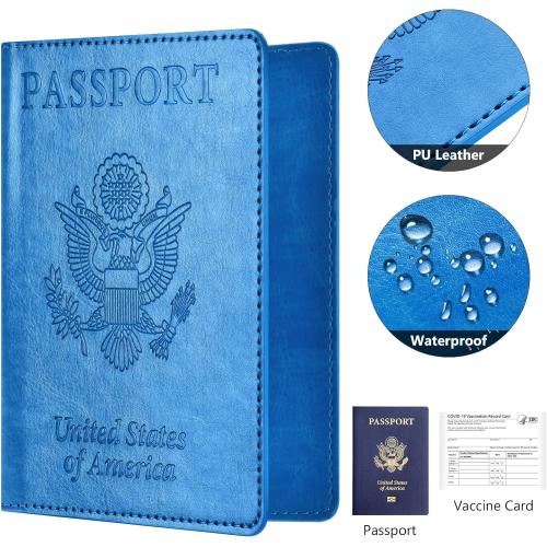 Eoehro 2Pack Passport Holder Wallet Cover Case, Travel Essentials for Women and Men