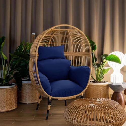 BLUE Egg Chair Cushion – Outdoor Hanging Chair Cushion, Replacement Cushions for Patio Swing, Waterproof, Fade- Resistant, Removable & Machine Washable Cover, Navy Blue