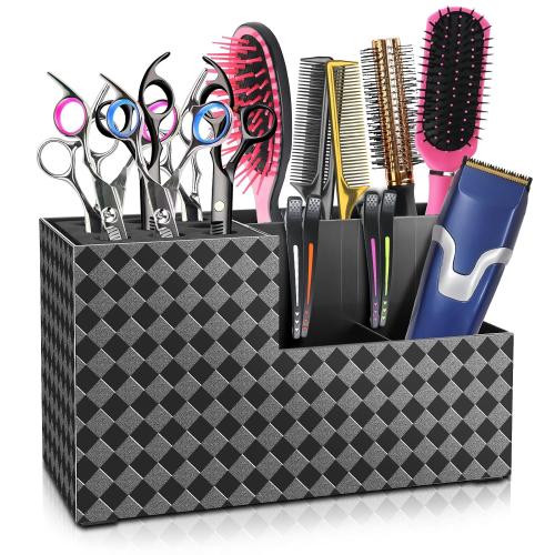 NICEMOVIC Barber Scissors Holder Box, Barber Accessories Barber Supplies, Professional Salon Hairdressing Scissors Rack Holder Storage Organizer for Hairstyling Combs Clips Brushes
