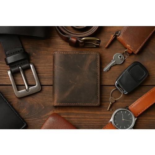 RFID Blocking Bifold Hipster Credit Card Wallet Premium Lambskin Leather (Vintage)