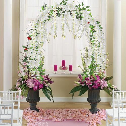 U'Artlines 15Pcs 7.2 Ft/Piece Artificial Wisteria Garland Silk Fake White Wisteria Flowers Hanging Greenery Vines Garlands Rattan for Home Garden Wedding Arch Party Indoor Outdoor Decor