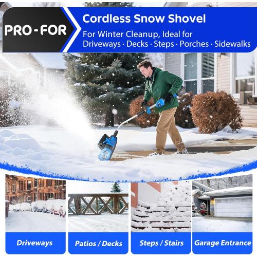 40V Cordless Snow Shovel with 2×4.0Ah Batteries & Fast Charger, Electric Snow Blower with 13.5 Width, 6.5 Depth, 26.5FT Throw Distance, Battery Powered Snow Removal Tool for Driveway