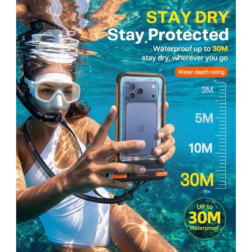 TORRAS IPX8 Waterproof Phone Pouch Floating, Underwater Screen Touchable