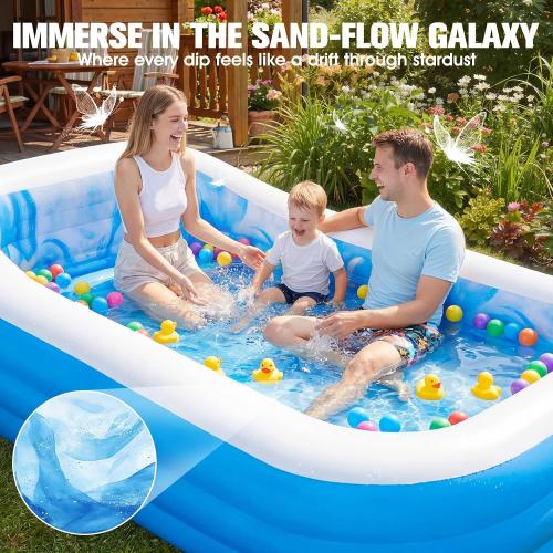 Inflatable Pool with Seats and Headrest,Oversized Thickened Large Blow Up Pool for Audlt,Inflatable Backyard Pools for Adult,Durable Swim Center Inflatable Family Lounge Pool 98x63x21.6IN
