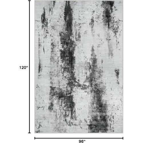 8x10 Area Rugs Washable Rug: Modern Abstract Living Room Rug Soft Anti-Skid Thin Carpet Indoor Floor Non-Shedding Carpets for Bedroom Dining Room Farmhouse Nursery Home Office Black White Grey