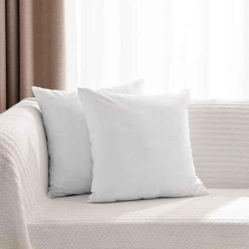 basic home 18x18 Pillow Inserts-Shredded Latex Memory Foam Fill-High Density Throw Pillow Inserts with Long Support-Home Couch Hotel Collection-Cotton Fabric-2 Pack