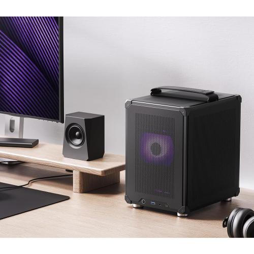 JONSBO C6 Handle Black Mini MATX Mesh Case,Simple Compact Desktop Micro ATX Chassis,Upper Cover/Side Panel Tool-Free Open pc case, ATX Power Bite (L185mm Max.),Support 75mm CPU Cooler,GPU200-255mm