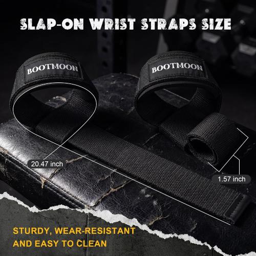Lifting Wrist Straps for Weightlifting, One-Hand Snap Lock