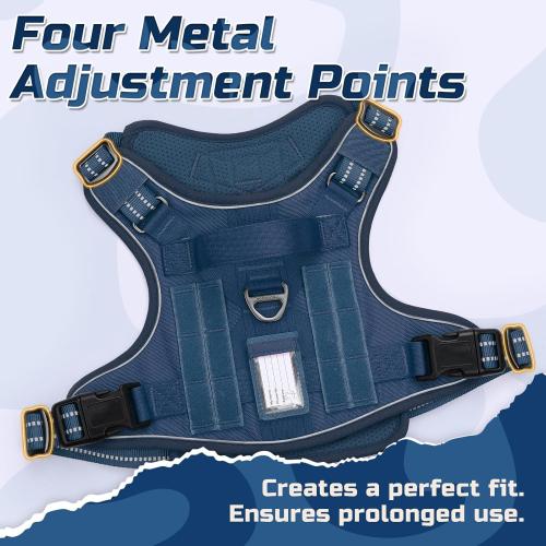 Size S ....rabbitgoo Dog Harness No Pull, Military Dog Harness Medium Sized Dog with Handle & Molle, Easy Control Service Dog Vest Harness Training Walking, Adjustable Reflective Tactical Pet Harness, Blue,