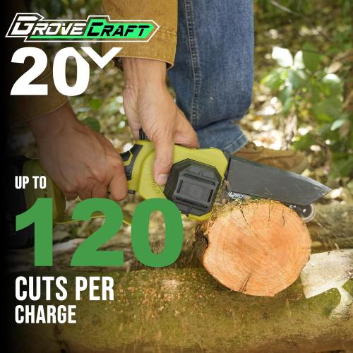 2-IN-1 Cordless Pole Saw & Mini Chainsaw, Two 4.0Ah Battery Powered 6 Inch Electric Pole Chainsaw, 15Ft MAX Reach Pole Saw for Tree Trimming