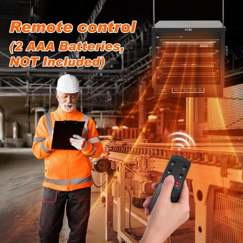 CTSC 10000W Electric Garage Heater, 240v Hardwired Fan-Forced Shop Heater with Digital Thermostat, Remote Control and Timer, ECO Function, Voltage Display Design, Ideal for Workshop, ETL Listed