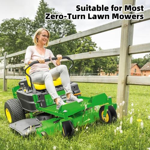 Size 13x5.00-6 Flat Free Lawn Mower Tire and Wheel, 13x5x6 Solid Front Tires for Zero Turn Mower, 500Lbs Load, 3/4 & 5/8 Bearing, 4.2-6.2 Hub for Residential Commercial Lawn, 2Pcs Yellow