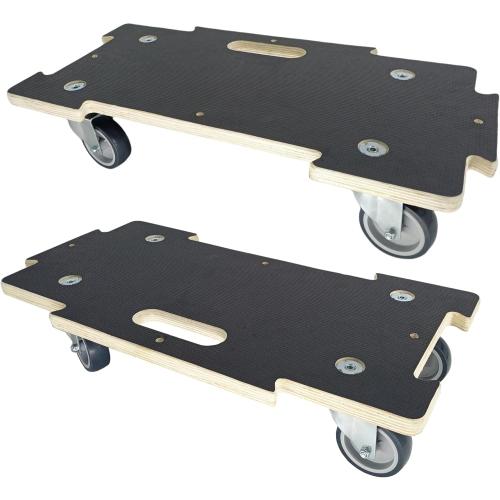 Furniture Dolly 4 Wheels Heavy Duty Spliceable Wood Platform Dolly 2 Pack, 1100 lbs Load Capacity Wood Pallet Jack, Furniture Moving Wooden Appliance Mover with 4 Soft Rubber Silent Wheels