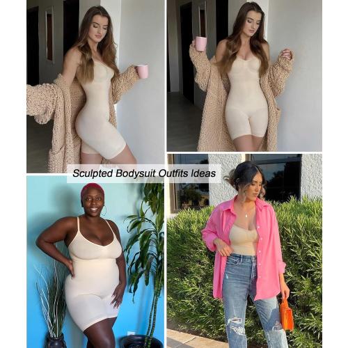Size L..SHAPERX Women's Shapewear Bodysuit Tummy Control Body Shaper Seamless Sculpting Snatched Waist Body Suit