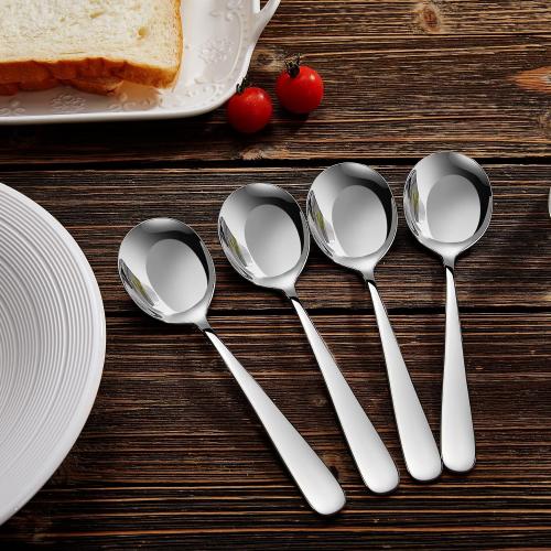 KEAWELL Premium 7 Louise Soup Spoons, 18/10 Stainless Steel, Dishwasher Safe (4)