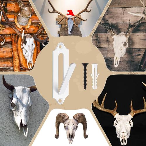 European Mount Skull Hanger Metal - Euro Wall Mount Hooker for Deer, Antelope, and Small Game Animals, Complete with Screws, Ideal for Hunting Decor