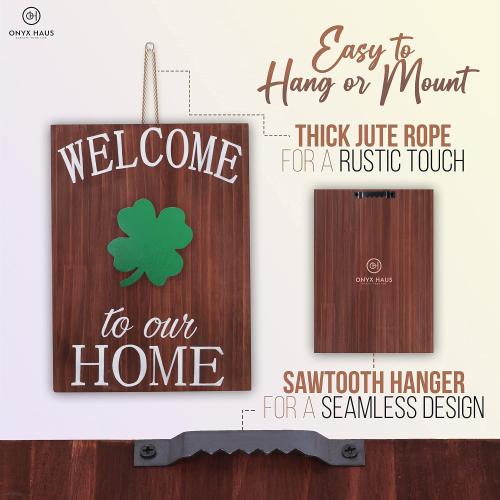 Holiday Welcome Sign for Front Door by Onyx Haus, Easter, Spring Housewarming Gift- Large, Interchangeable Decorations w/ 14 Unique Seasonal Pieces 11x15