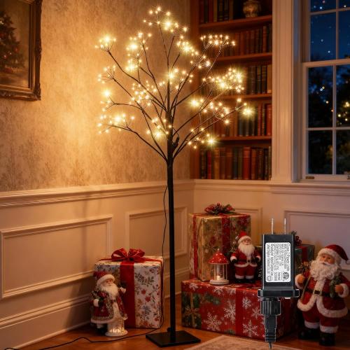 Lomotech Chritsmas Tree Lights - 216 LEDs 5Ft Artificial Christmas Tree with Timer, Includes 14 LEDs Twinkle Lights for Holiday, Wedding, Party, Christmas Decorations (Warm White)