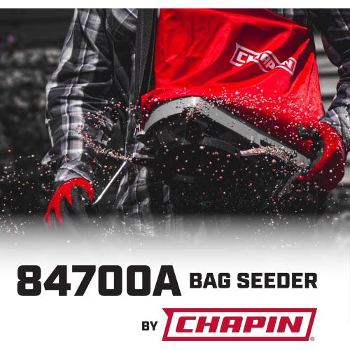Chapin 84700A 25-Pound Professional Handheld Bag Seed spreader with Waterproof Bag, Enclosed Gears, Rear Baffle, Adjustable Shoulder Strap and Multiple Spread Options, Red