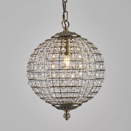 Macarena Gold Vintage Crystal Globe Chandelier 12 Round Antique Bronze Retro Pendant Hanging Light Fixture for Dining Room Kitchen Island Bedroom Hallway Entryway Foyer Bathroom Closet