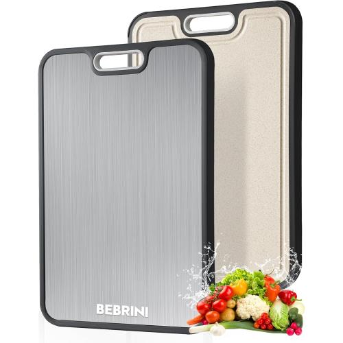 Stainless Steel Cutting Board, Double Sided Cutting Board, Large 16”×11”