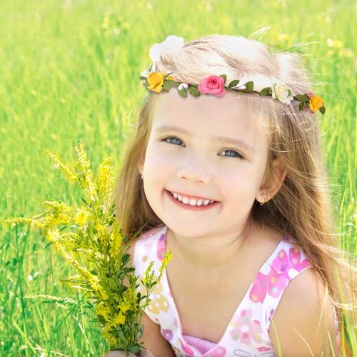 EBOOT 15 Pieces Assorted Colored Flower Crown Wreath Headband Garland Multicolor Headbands Floral Headpiece for Wedding Festival Vacation Fairy Party Photography Props