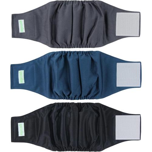 Size S Wegreeco Washable Male Dog Belly Band - Pack of 3 - Washable Male Dog Belly Wrap, Small Doggie Dog Diapers Male for Doggy Puppy (Black, Charcoal, Navy, Small)