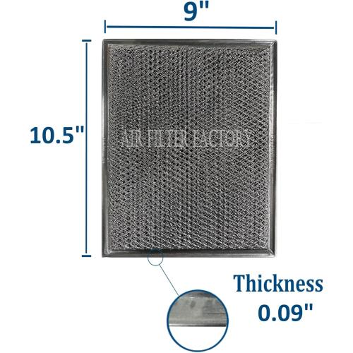 Air Filter Factory Replacement for GE WB02X10700 Aluminum Grease Mesh Charcoal Carbon Combo Range Hood Basket Filter 9 x 10-1/2 x 3/32 Inches