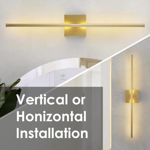 KARTOOSH Battery Operated Wall Sconces with Remote Control, Dimmable Wall Sconces Set of Two, 350°Rotate, 3000K LED Gold Wireless Wall Light for Living Room, Hallway, Bedroom, 28.3 Inch (2 Pack)