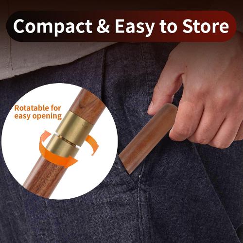 2 Sizes Stainless Steel Ice Picks with Safety Cover, Non-Slip Wooden Handle Ice Breaker Tool for Kitchen, Bars, Bartender, Camping, Restaurant, Tea Knife