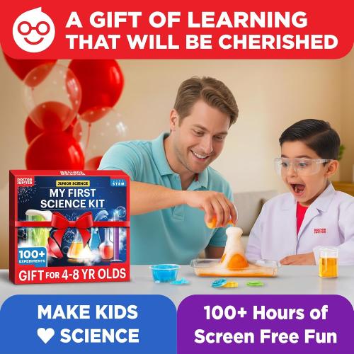 Doctor Jupiter My First Science Kit for Kids Ages 4-5-6-7-8 | Birthday Gift Ideas for 4  Year Old Boys & Girls | Toy Stem Kit with 100  Experiments | Learning & Educational Projects