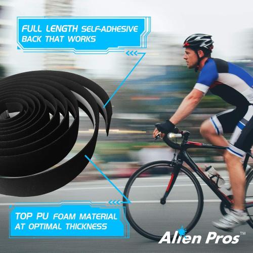 Set of 2 ALIEN PROS Bike Handlebar Tape EVA (Set of 2) Bianchi Green - Enhance Your Bike Grip with These Bicycle Handle bar Tape - Wrap Your Bike for an Awesome Comfortable Ride (Set of 2, Green)