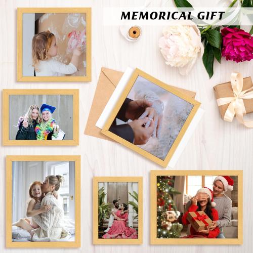 5.5x8.5 Picture Frame Gold, Rustic Natural 8.5x5.5in Photo/Portrait/Poster/Art Frame, Wall Hanging/Tabletop, Horizontal/Vertical Display Gallery Family Wedding Memorial Pic Frame Gift