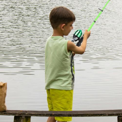 WIDDEN Kids Fishing Pole with Reel Beginner Kit for Boys Girls Ages 3-12