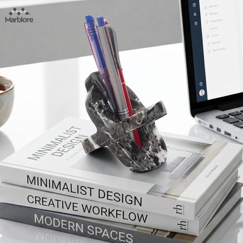 Marble Cell Phone Stand Holder Black Zebra 4'' Office Stationery Supplies, Remote Control Holder for Modern Office Desk, Ideal Phone Stand, Key & Sunglasses Stand Valentines Day Decor