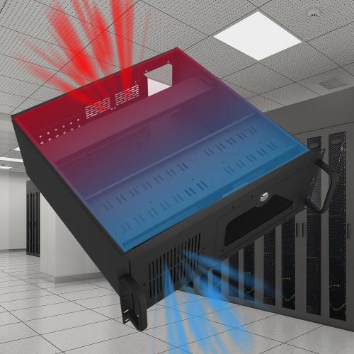 4U Server Cabinet Case - Rackmount Server Chassis with 7 PCI Slots, Lockable with Key