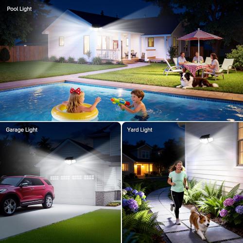Solar Flood Lights,4000LM 366LED Dual Motion Sensor Outdoor Lights