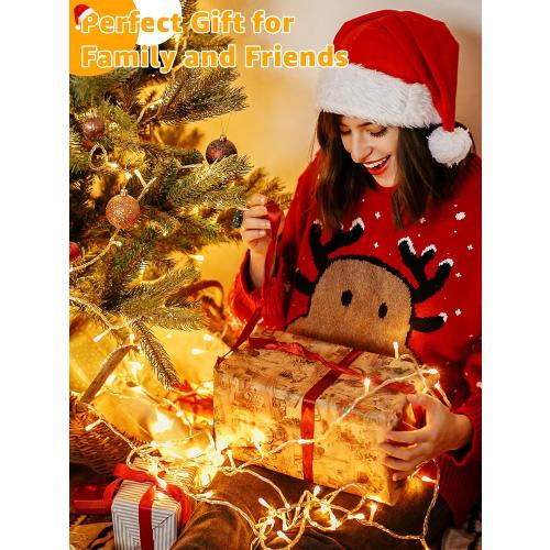 Outdoor String Lights 1200LED 196FT, 8 Modes Dimmable Fairy Lights with Remote and Timer, Waterproof String Lights for Festive Decoration Indoor Wedding Party Holiday (Warm White)