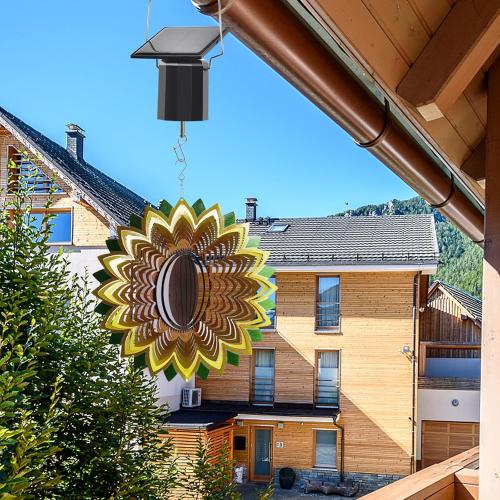 Wind Spinner Motor Solar Powered Mobile Rotating Hanging Ornament Outdoor for Garden Yard Chimes, Eco-Friendly Energy Operated Display (1 Pcs)