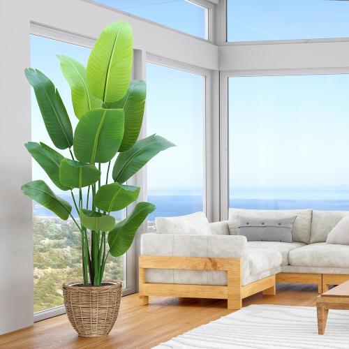 Size 6ft Bird of Paradise Plant Artificial 6ft,Faux Plants Indoor Tall with 12 Trunks - The Perfect Indoor Silk Floor Plant for Home Decor in Living Room, Office, and Bedroom (6FT Bird of Paradise)