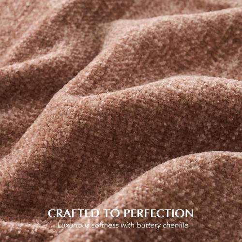 EverGrace Chenille Knit Throw Blanket for Couch, 50x60, Clay