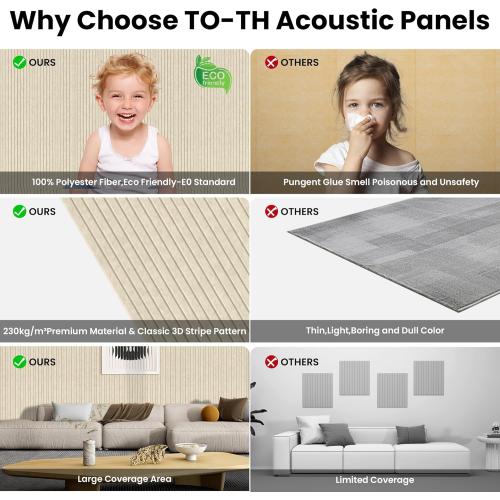 10 Pack Large Acoustic Panels,48 x 24 x 0.4 Inch Sound Proof Foam Panels for Walls，Premium Noise Dampening Panels,Sound Panels for Media Room, Office and Studio,Camel