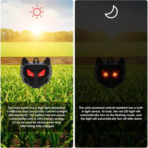 Pack of 4 Solar Nocturnal Animal Repeller Racoon Repellent Outdoor Fox Skunk Coyote Deterrent Deer Repellent Predator Light for Chicken Coop Predator Protection Predator Eyes Animal Deterrent for Yard Farm (4)